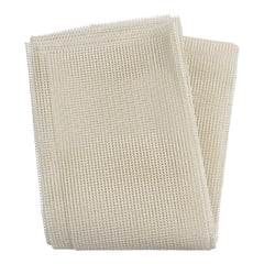 Beige mesh fabric with a grid pattern, showcasing a textured weave. Ideal for crafting and home projects.