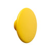 Bright yellow circular knob with a smooth, matte finish, ideal for modern home decor.